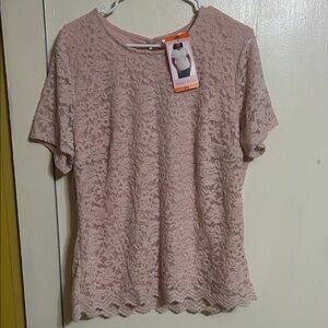 Teddy Rose Pink Lace Women's Top